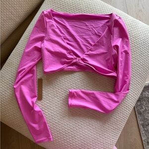 SKIMS NWT Pink Long Sleeve Crop Top